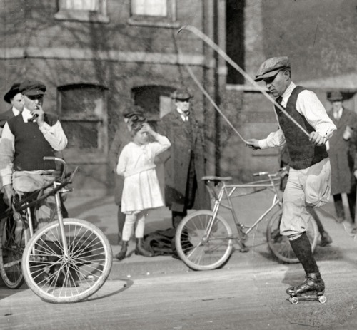 One-legged bike and skate stuntmen, 1921. porn pictures