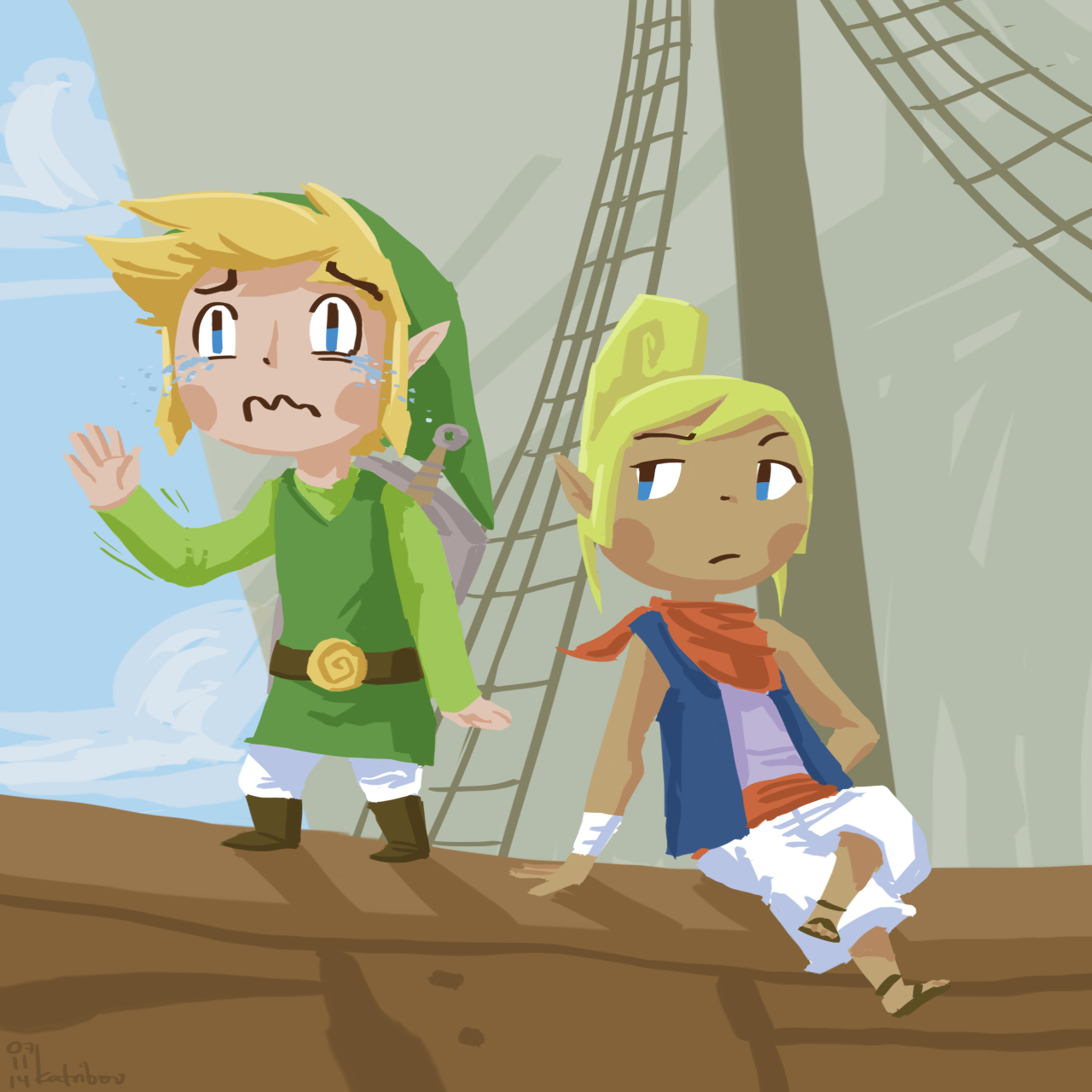 katribou:  quit crying you big baby, how do you expect to save your sister??? 