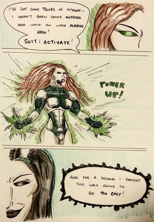  Kate Five vs Symbiote comic Page 83   Emerald Valkyrie is in battle mode! Is she ready for Symbiote Kate?