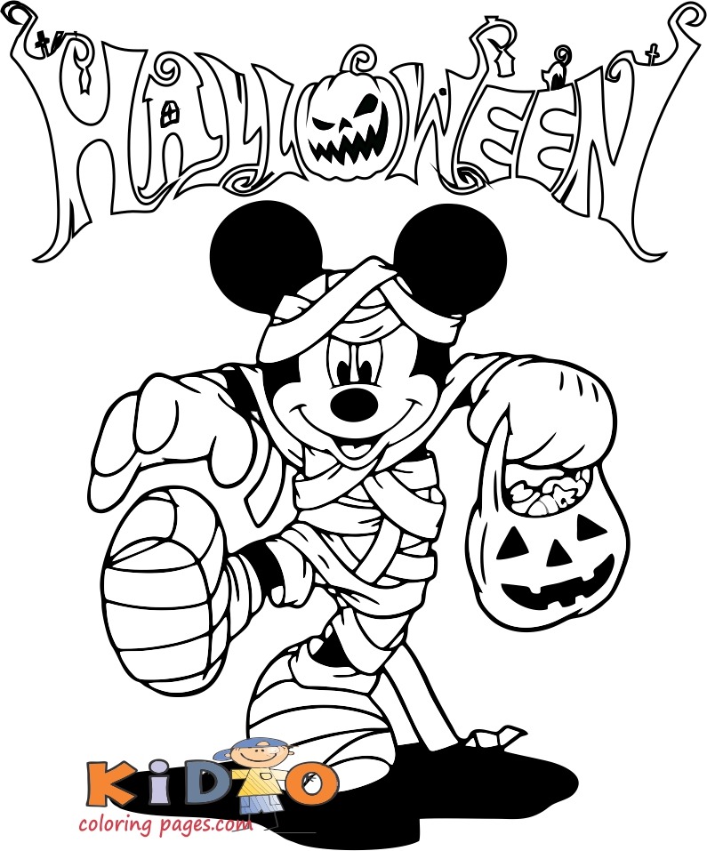 halloween mickey mouse coloring pages ... | Printable Coloring Page