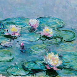 lonequixote:  Water Lilies (detail) by Claude Monet