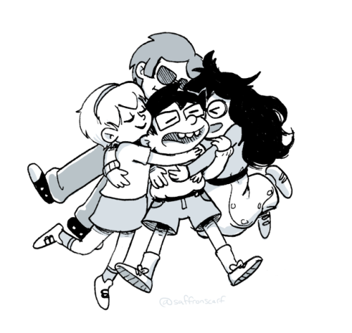 saffronscarf:it’s your birthday and you can float through space hugging your friends if you want to