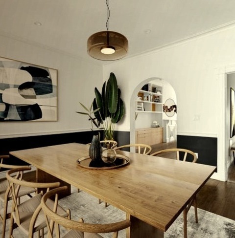 Kitchen Dining Dining Room New YorkMid-sized Transitional Kitchen/dining Room Combo Idea With Dark Wood
