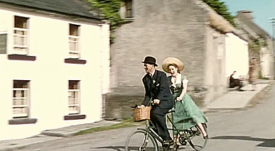 the-naughty-southern-belle:  an-unconventional-lady:  John Wayne and Maureen O’Hara take a ride on a bicycle built for two in The Quiet Man (1952)  One of my favorites!!! ❤️❤️