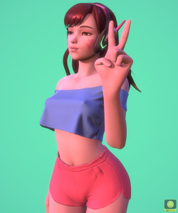 Digital-Gold:  Little Something I’ve Been Working On. I Made A New Outfit For D.va.