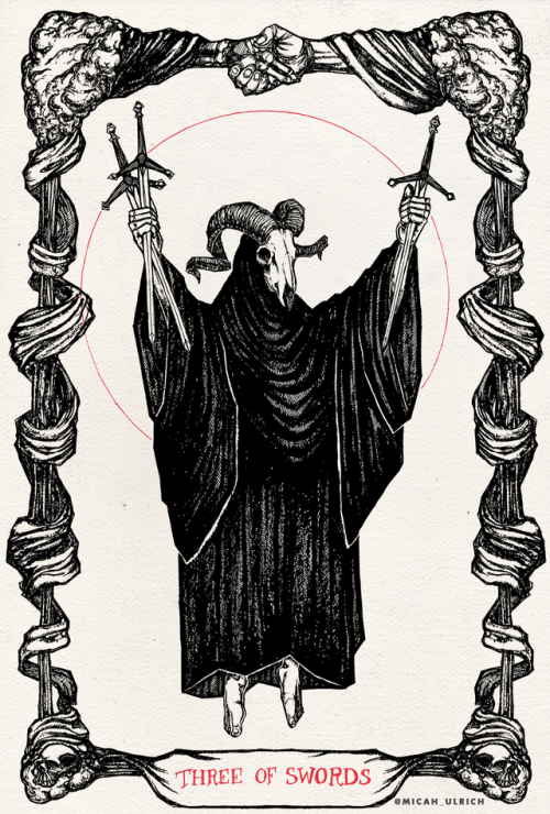 micahulrichdraws:The Three of Swords.Like my art garbage? You help me make it here!