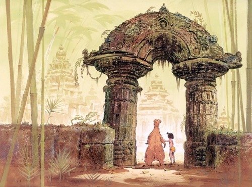 talesfromweirdland:Concept art for Disney’s Jungle Book (1967).It was the first film I ever saw (tho