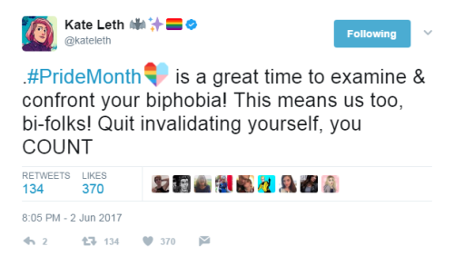 profeminist: profeminist: Source BI PRIDE and VISIBILITY not ERASURE!!! Happy Pride Month 2017!!! So