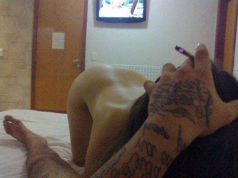 cigartop:  Man with tattoos rents a bitch for some head.