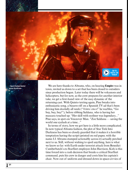 wannop-tietjens:  Star Trek Into Darkness feature from Empire Magazine (Feb 2013 iPad edition).  [I know you will buy the print copy because WHY WOULDN’T YOU but I figured people might want to see what awaits them.] 