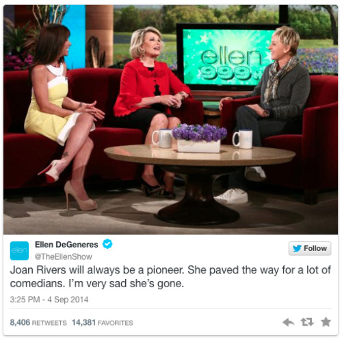 goldacrylicnails:juilan:micdotcom:Female comedians and actresses remember Joan Rivers, the one who l