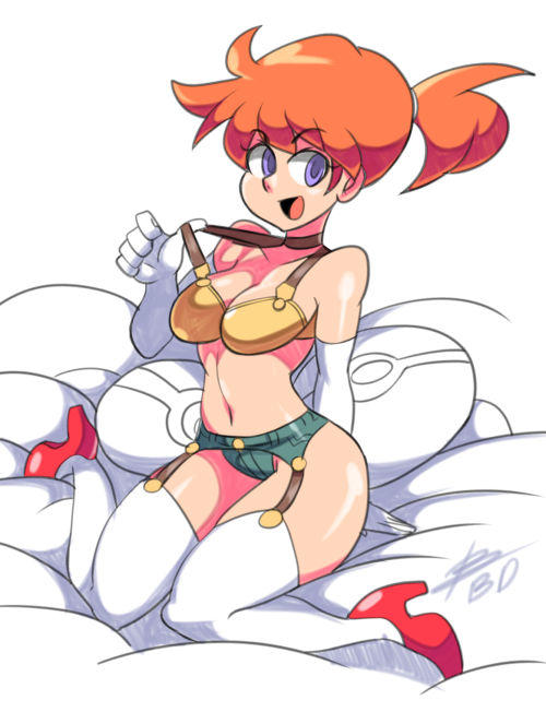 bigdeadalive:  Commission of Misty in lingerie!  So fun to turn your childhood crush’s outfit into sexy times wear. 