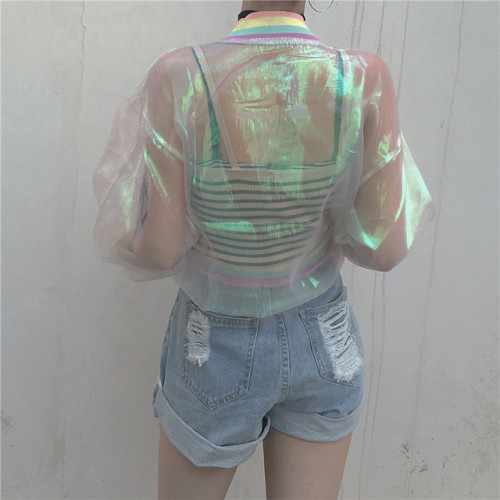 sweetfairyshop: Holographic Jacket 12.99 USD Free Shipping