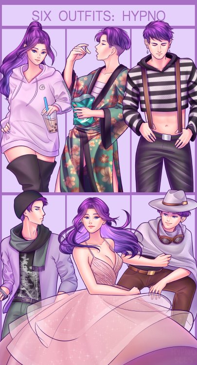 six outfits challenge featuring my persona!