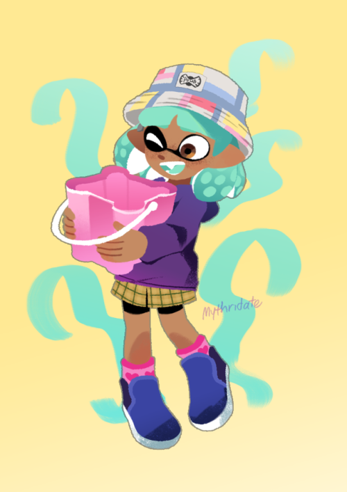 art trade with @miesmud !!!!! I loved drawing this sweet bucket gal!! 