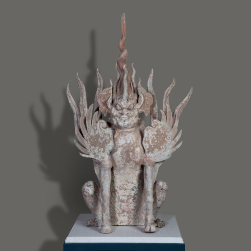 A Pair of Guardian Spirits Tang Dynasty (618-907)Height 30 &frac12; inches, 77 cm. and 31 inches, 78
