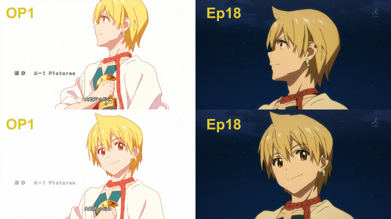 yoshi-x2:  Recycled OP footage in Magi episode 18.