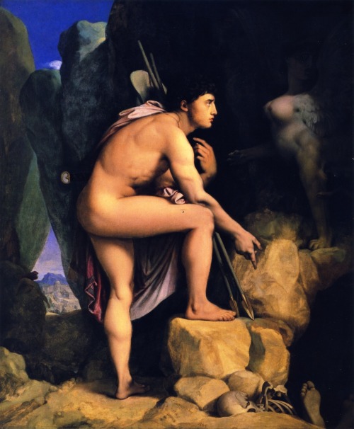 Oedipus and the Sphinx by Jean-Auguste-Dominique Ingres1864oil on cardboardWalters Art Museum