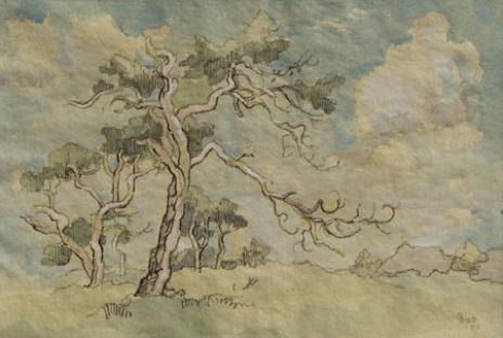 gregoire-boonzaier:Trees in a landscape, 1975, Gregoire Boonzaier