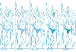 A small practice on various head tilts turned into a weird photoshoot where Thorn is leaning on some poles.  You find out and infer a context for it  But no matter what, he&rsquo;s rocking his undies