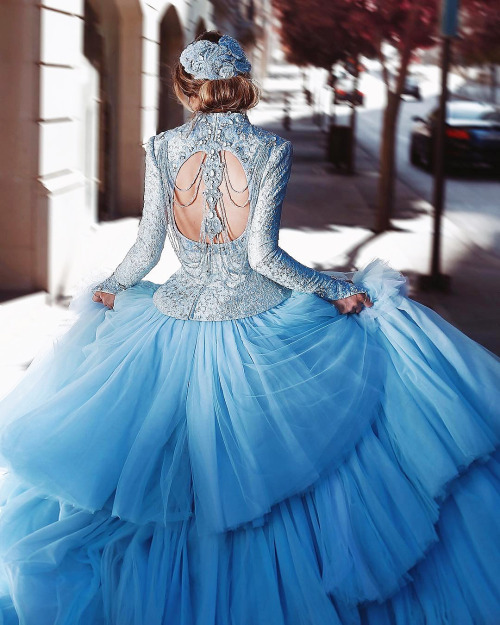 inkxlenses:A Vision in Blue (Geyanna Youness Haute Couture) Cute dress