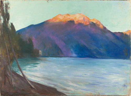 thunderstruck9:Lesser Ury (German, 1861-1931), Blick auf den Monte Baldo am Gardasee (Morgenstimmung