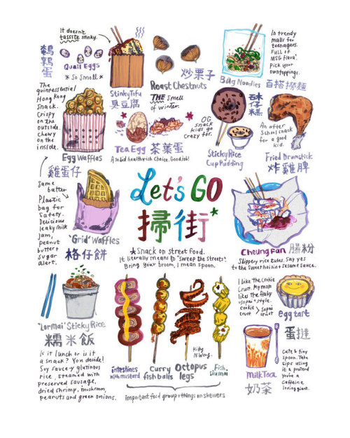 Hong Kong Street Food. Kitty N. Wong. Illustration. 2018.Kitty N. Wong is an artist and fashion illu