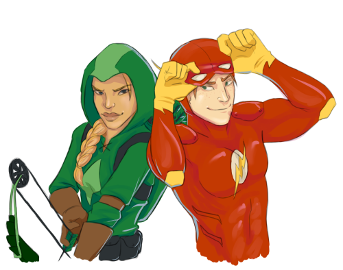 heroinetraining:Green Arrow and the Flash team-up again!Merry Christmas!!! xoxo, your not-so-secret-