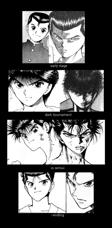 tazan-sk:YuYuhakusho, The passage of time.yusuke, kuwabara, kurama, hieikeiko, botan, yukina, genkai