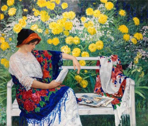 lilacsinthedooryard:Nikolay Bogdanov-Belsky (Russia1868-1945) Portrait of the artist’s wife (1915)