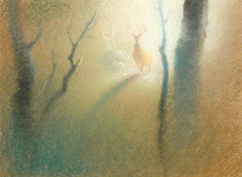 scurviesdisneyblog:Bambi concept art in tribute to legendary Disney artist Tyrus Wong (1910-201