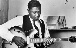drbgood:  B.B. King holds his guitar &ldquo;Lucille&rdquo; in his portrait for Bluesway Records in 1969. (Photo by Michael Ochs Archives/Getty Images)  