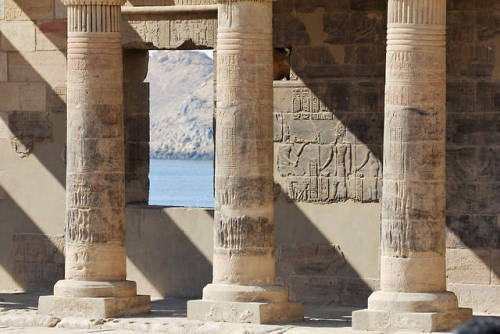 Agilkia IslandStone columns incised with hieroglyphic reliefs, Temple of Isis, Philae