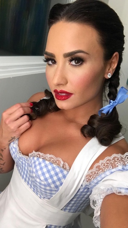 Porn Pics Demi Lovato - All Maid Up As Dorothy Gale.