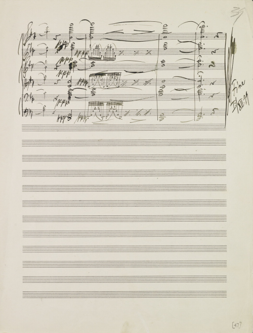 barcarole:Schönberg’s first and last pages of his manuscript for Verklärte Nacht, Op. 4.