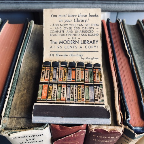 macrolit:This legit makes me happy: A vintage matchbook advertising Modern Library (my favorite publ