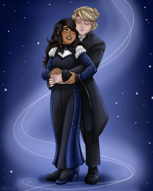 starweaver97:So i commissioned the lovely @edorazzi to draw my current obsession, my two OCs, Trista