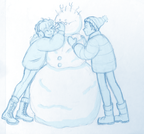 ikarikari:it snowed today so i drew kg enjoying it! (and getting into some trouble)