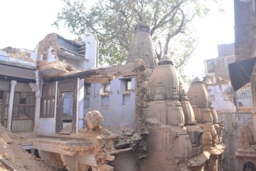 Ancient temples with architectural marvels are being recovered during demolition of buildings for th