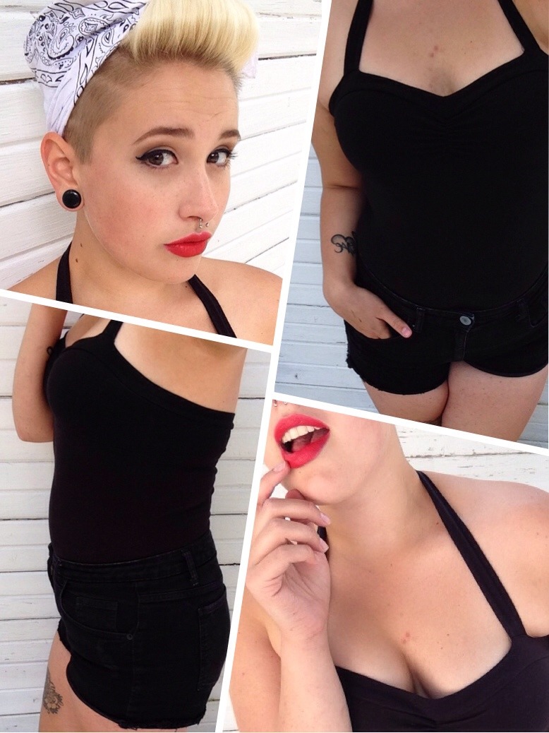 ccc0urtney:  I loved my pinup inspired outfit today. Haven’t felt this sexy in
