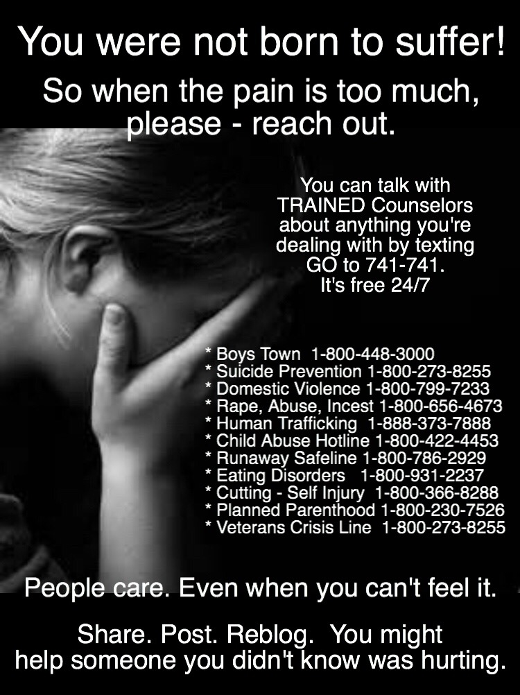 j4ckme:Not my usual post - far from it. But it hits home. Anyone suffering silently