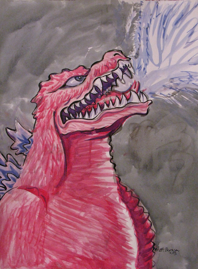 Godzilla was my model at the last Art Party at the All Asia.   These are all 18&quot;x24&quot;