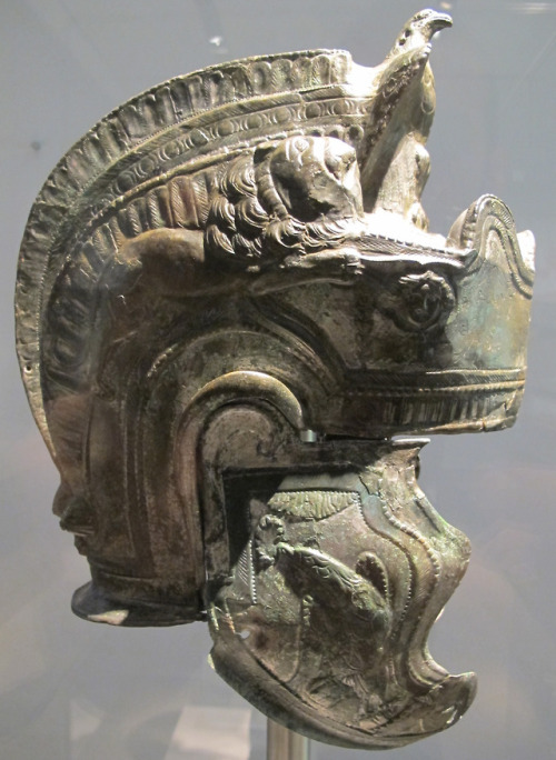 via-appia:Silver Roman parade helmet inscribed with the names of its owners and their troop units: P