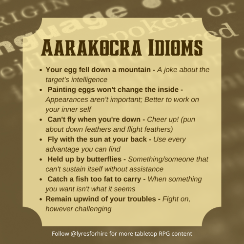 dndspellgifs:Some idioms for fantasy races and classes shared by u/nagonjin on reddit. Follow her on