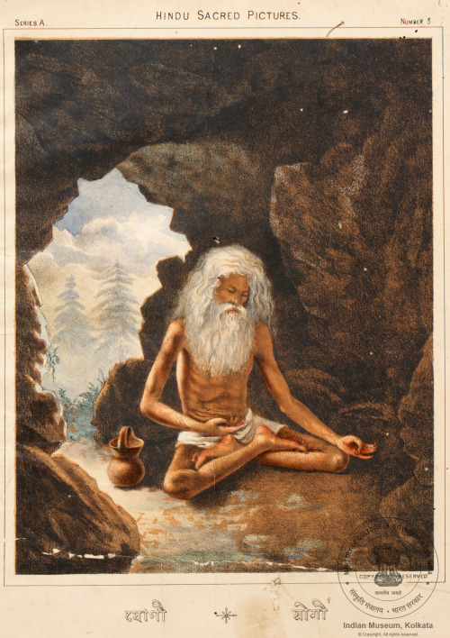 Sadhu, lithography, Bowbazar, Calcutta