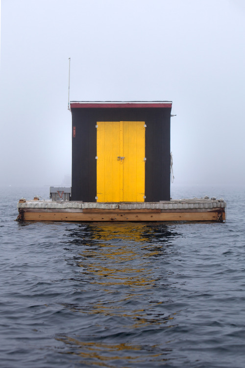 archatlas:Lobster Cars Floating in still waters in the harbors of Maine, the lobster cars stand sent