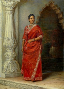 vintageindianclothing:  Suniti Devi, Maharani of Cooch Behar (also the grandmother of Gayatri Devi) in 1887. The sari is worn Bengali style, the blouse cannot be seen but is possibly the fuller versions worn in this period. You can see a bit of the high