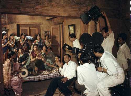 An Indian movie crew filming a wedding scene at &ldquo;Famous Studios&rdquo; in Bombay, Marc