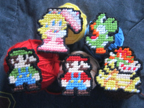 Yarn Stitched Mario Maker Patches!! It says that they’re going to do all the Mario Maker Sprites, in