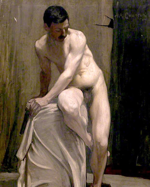 antonio-m:  “Male Nude”, c.1909 by Hugh Cameron Wilson. University of Edinburgh Fine Art Collection. oil on canvas